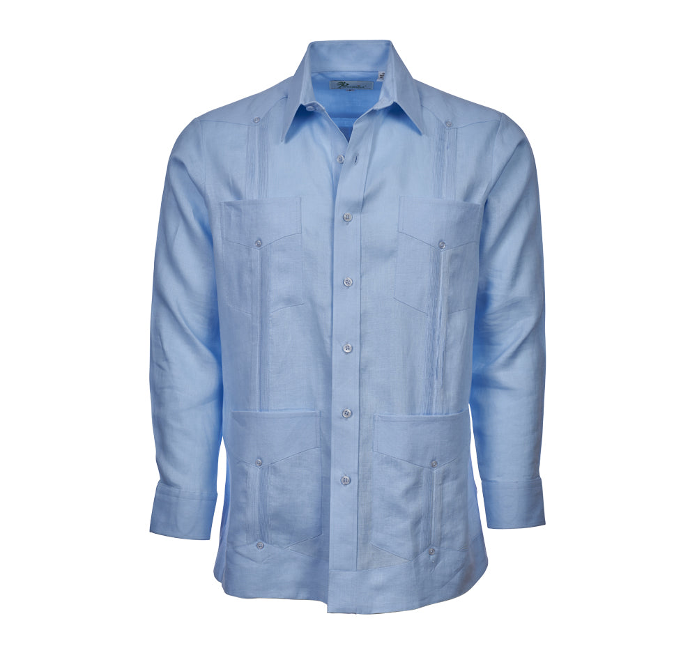 Escalade Guayabera - Men's Long Sleeve | 4 Pockets | 100% Irish Linen