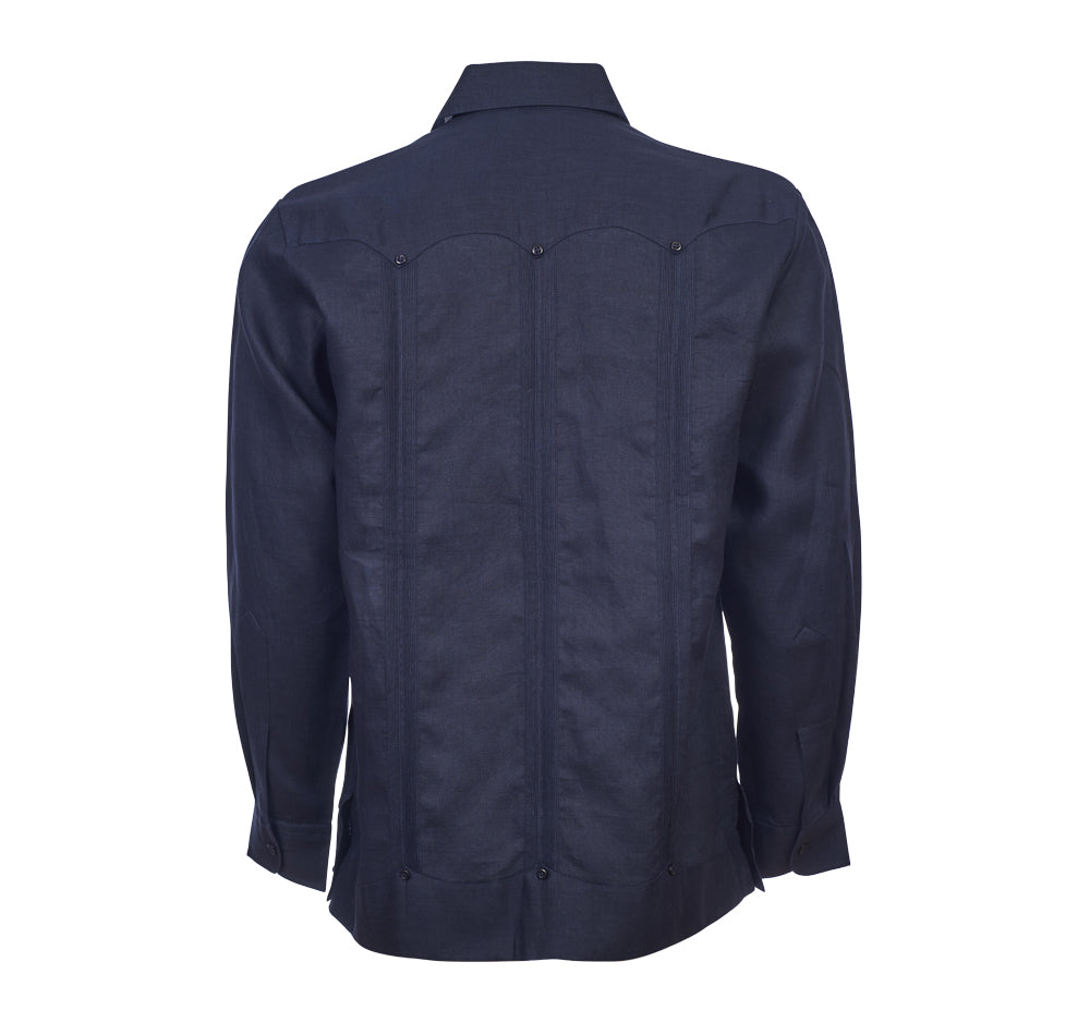Escalade Guayabera - Men's Long Sleeve | 4 Pockets | 100% Irish Linen