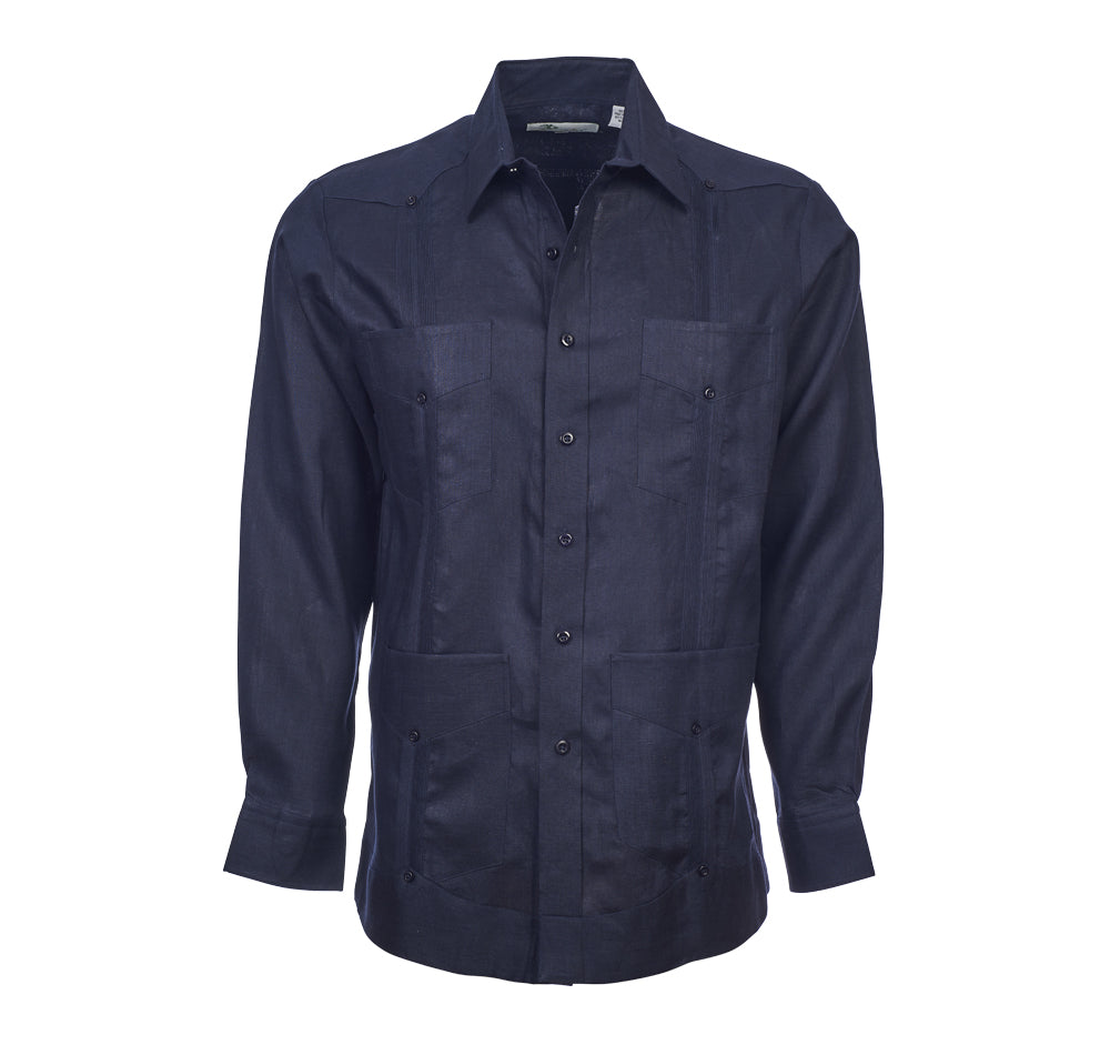 Escalade Guayabera - Men's Long Sleeve | 4 Pockets | 100% Irish Linen