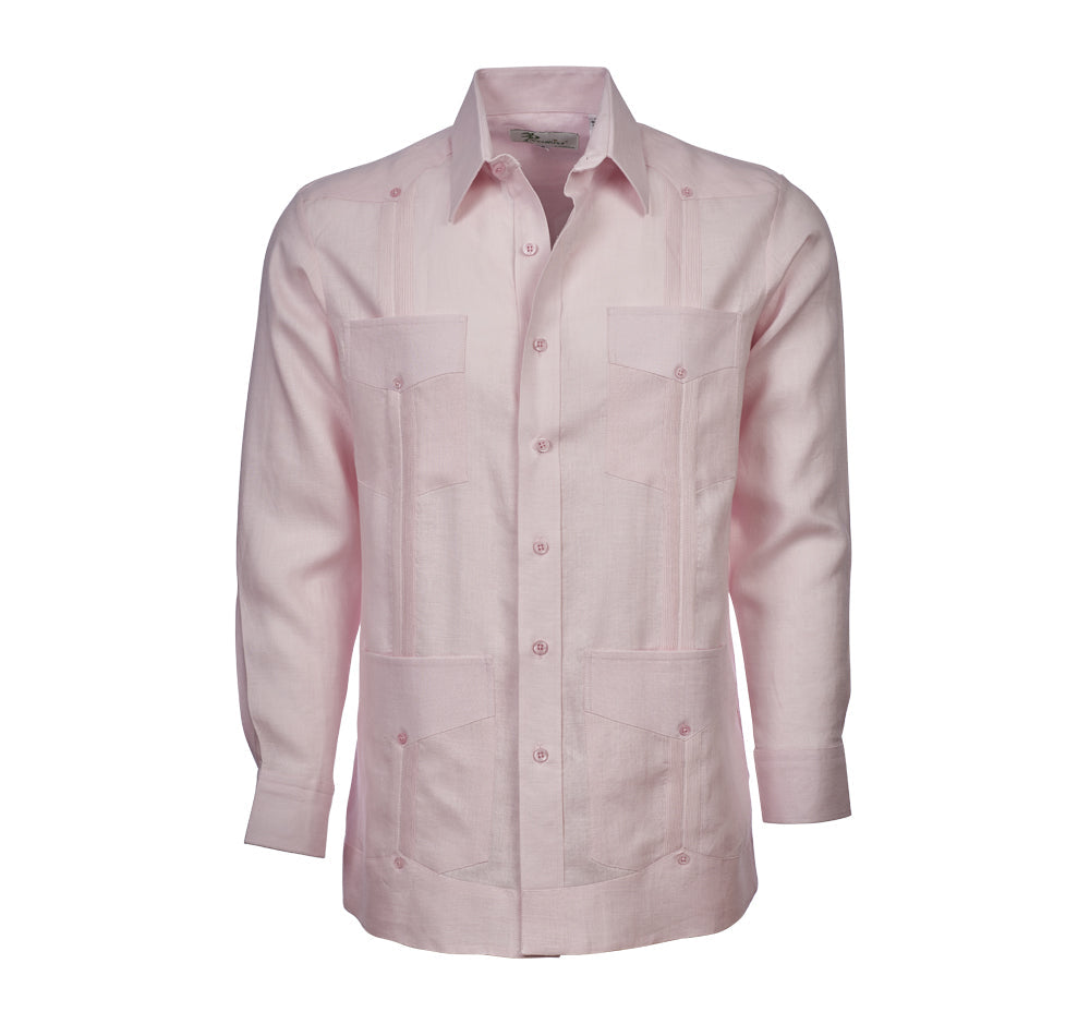 Escalade Guayabera - Men's Long Sleeve | 4 Pockets | 100% Irish Linen